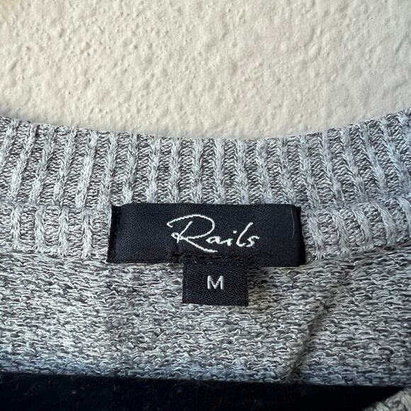 Rails Callahan Sweatshirt in Melange Grey Black Hearts Size M - Picture 4 of 7